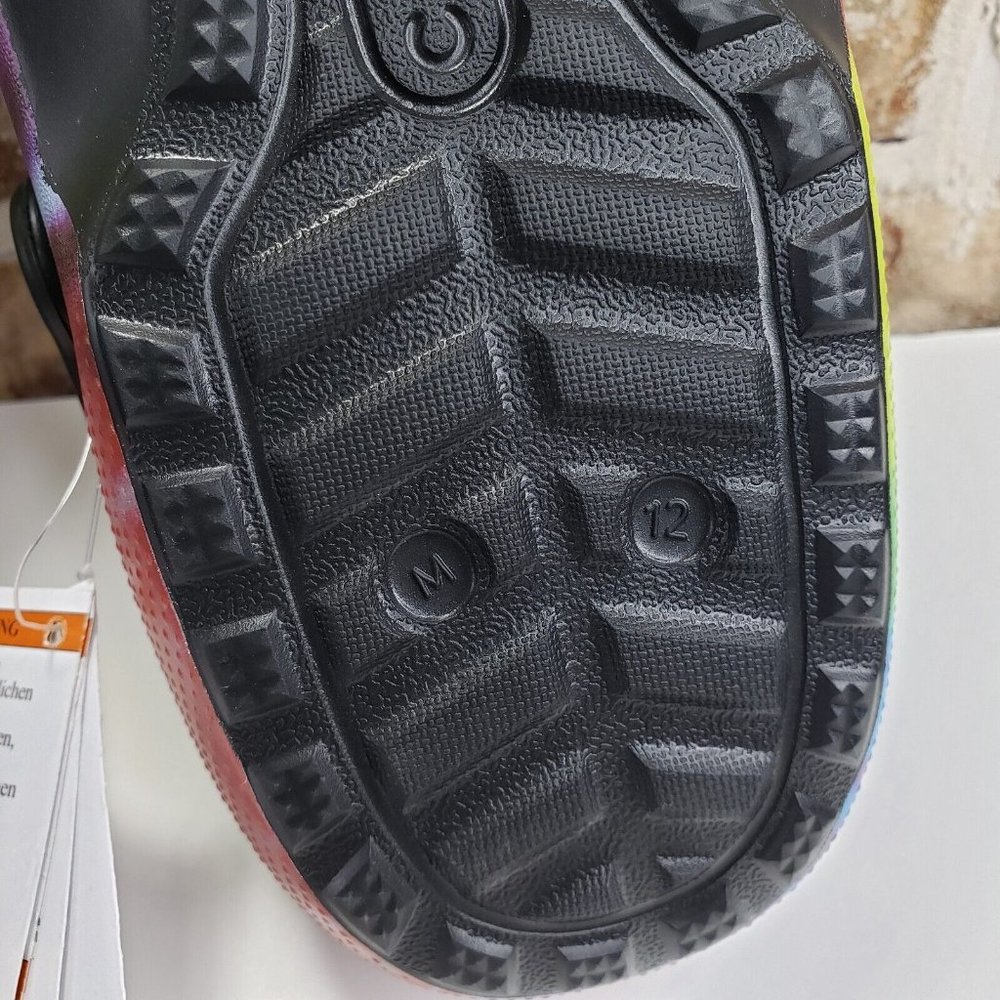Crocs Unisex Classic Tie-Dye Lined Clog - Multi/Black NWT Mens Size 12 - Picture 7 of 9